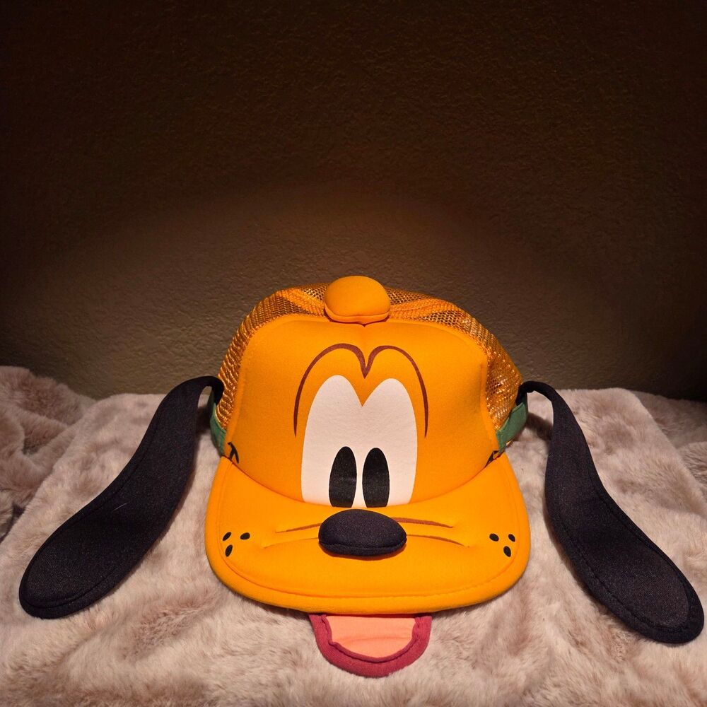 NWT Disney Parks Pluto Face Hat Cap Foam Mesh Ears Adult Size Costume